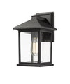 Portland 1 Light Outdoor Wall Light in Black Finish