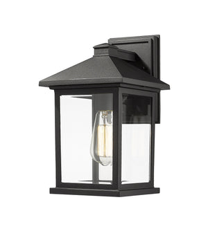 Portland 1 Light Outdoor Wall Light in Black Finish