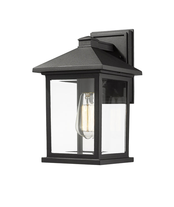 Portland 1 Light Outdoor Wall Light in Black Finish