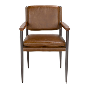 Wooster Dining Chair with Arms, Brown