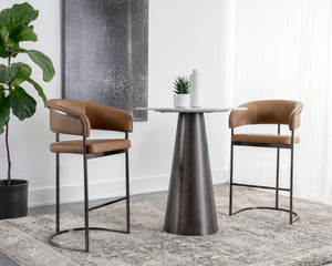 MARRIS BARSTOOL - GUNMETAL - MILLIKEN COGNAC