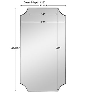 Lennox Nickel Scalloped Corner Mirror