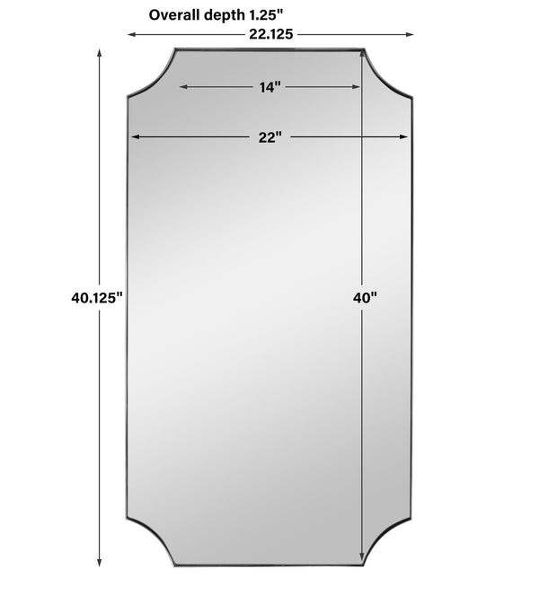 Lennox Nickel Scalloped Corner Mirror