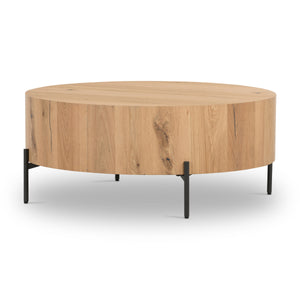 Eaton Drum Coffee Table In Light Oak Resin
