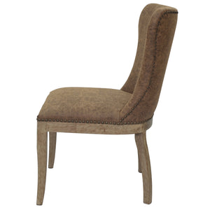 Dorsey Chair Drift Wood Legs In Nubuck Chocolate