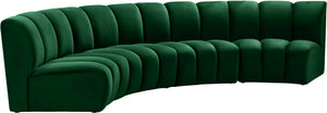 Lynda 4pc. Modular Sectional In Green Velvet