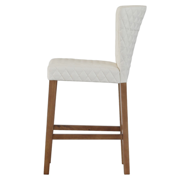 Albie Diamond Stitching Counter Stool In Danburry White