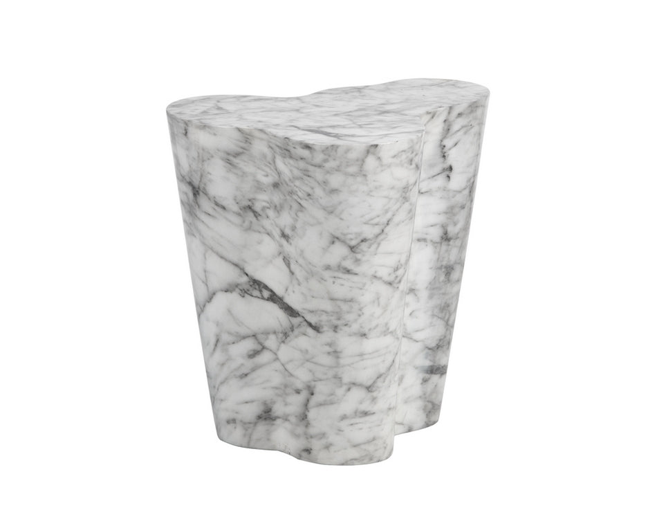 Ava End Table - Large - Marble Look
