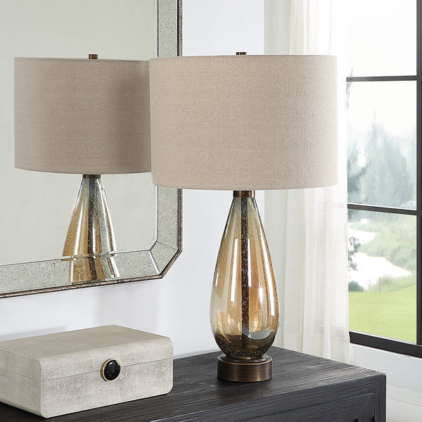 Baltic Teardrop Glass Table Lamp