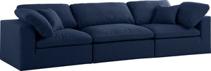 Carmen Cloud Modular Sofa In Navy Linen Fabric
