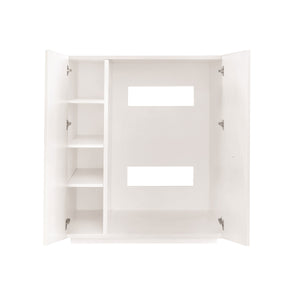 TWO DOOR MATTE WHITE LACQUER CABINET