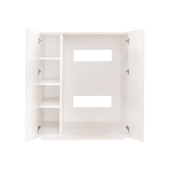 TWO DOOR MATTE WHITE LACQUER CABINET