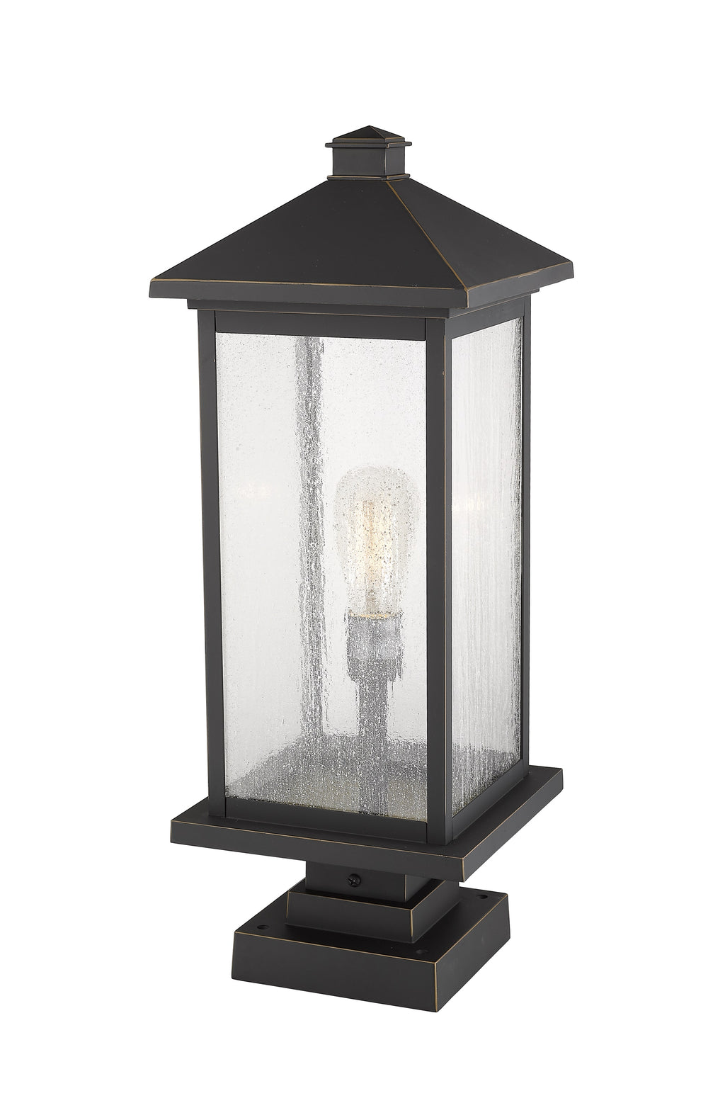 Portland 1 Light Outdoor Pier Mounted Fixture in Oil Rubbed Bronze Finish