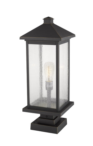 Portland 1 Light Outdoor Pier Mounted Fixture in Oil Rubbed Bronze Finish