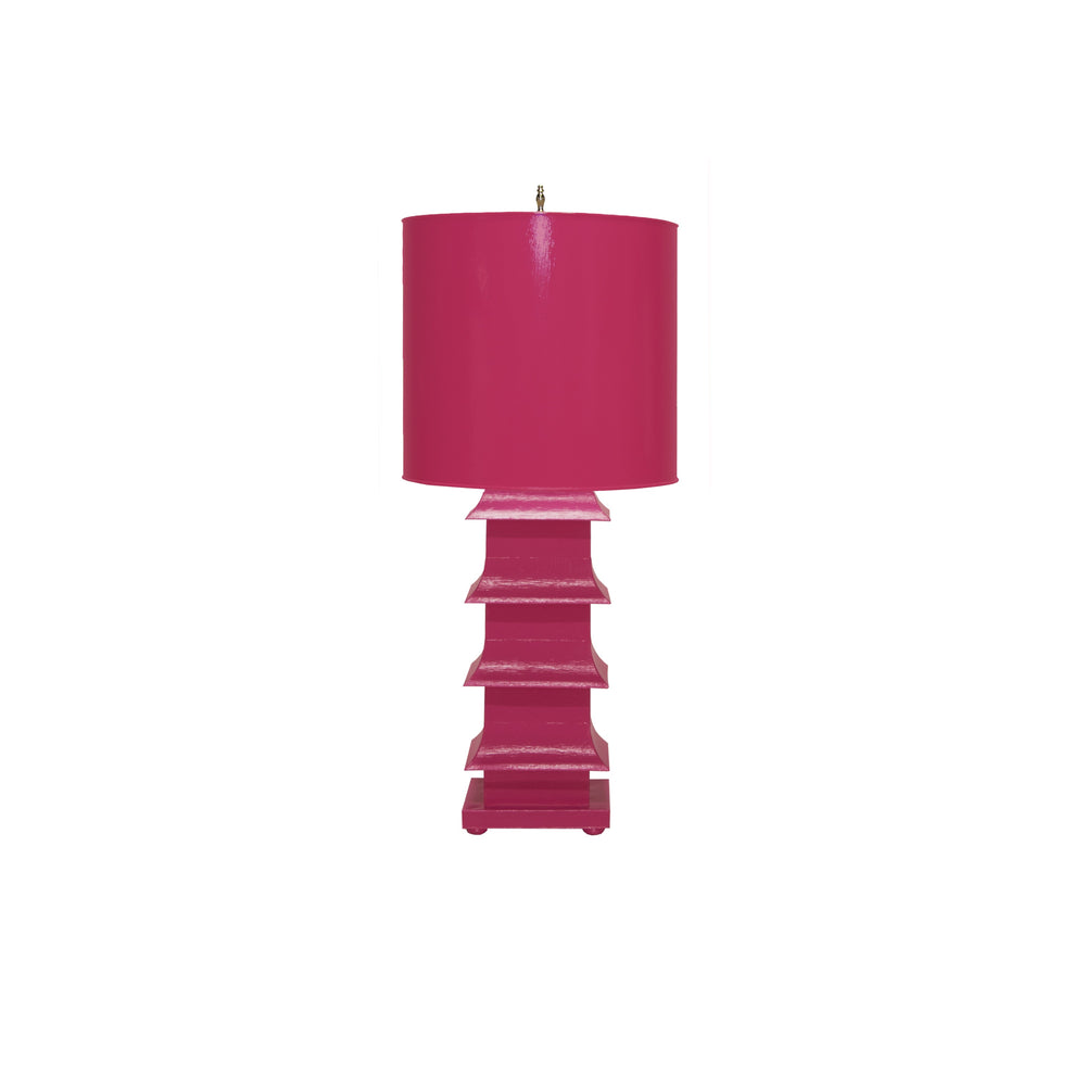 PAGODA LAMP LARGE WITH METAL SHADE PINK
