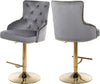 Stella Adjustable Stool In Grey Velvet and Gold