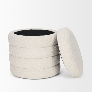 Elise Cream Boucle Upholstered Storage Ottoman