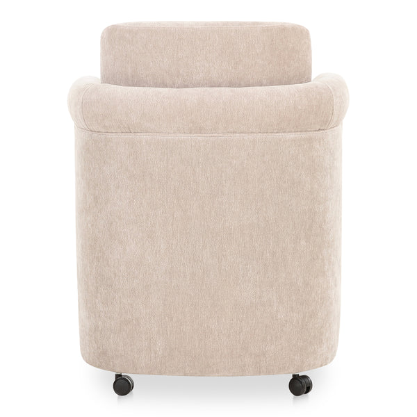 Moe's Mesto Rolling Dining Chair in Taupe