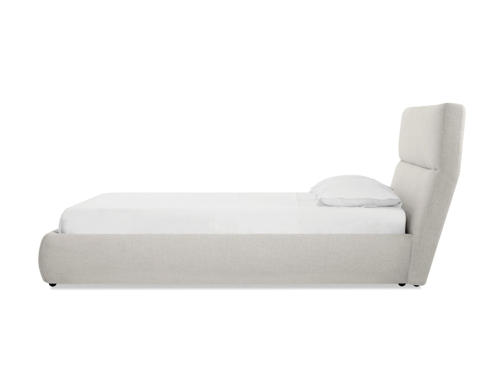 Lunar Storage Queen Bed in greige tweed