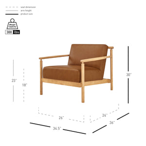 Arnold Faux Leather Accent Arm Chair, Casa Caramel