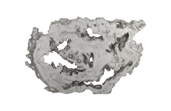 Burled Root Wall Art, Silver Leaf, Large