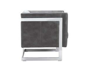 YVETTE ARMCHAIR - STAINLESS STEEL - CANTINA MAGNETITE