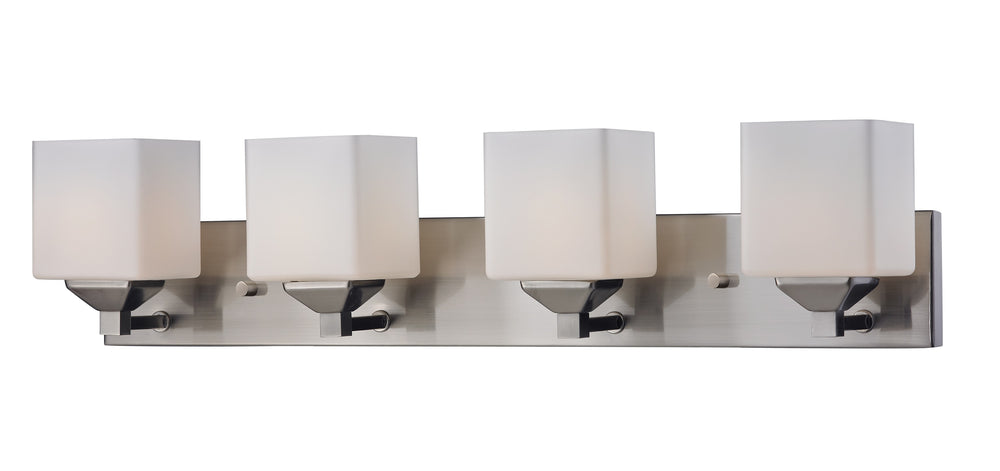 Quube 4 Light Vanity  in Brushed Nickel Finish