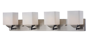 Quube 4 Light Vanity  in Brushed Nickel Finish