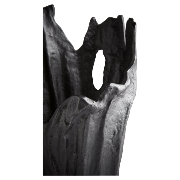 Pyroclastic 14in dia Vase in Noir
