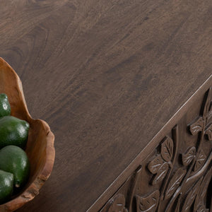 Albero Solid Wood 4-Drawer Buffet in Kona Brown