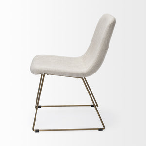 Sawyer I Beige Fabric Seat Gold Metal Frame Dining Chair