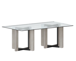 GLASS DINING TABLE TOP - RECTANGULAR - CLEAR - 86.5"