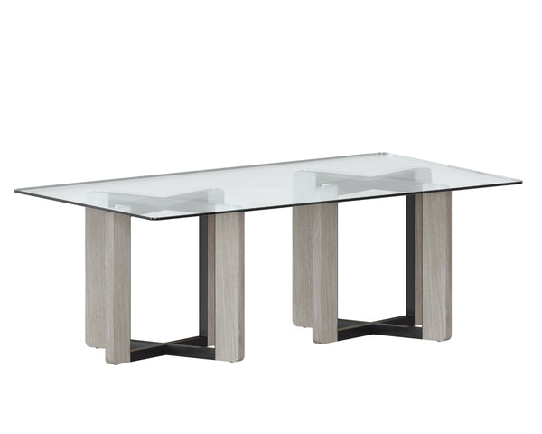 GLASS DINING TABLE TOP - RECTANGULAR - CLEAR - 86.5"