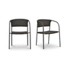 Moe's Zola Outdoor Dining Chair Set of 2 Dark Brown