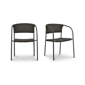 Moe's Zola Outdoor Dining Chair Set of 2 Dark Brown