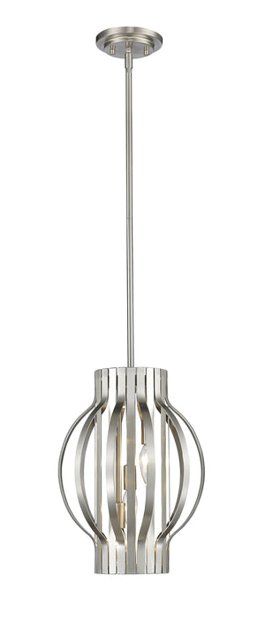 Moundou 3 Light Pendant in Brushed Nickel Finish