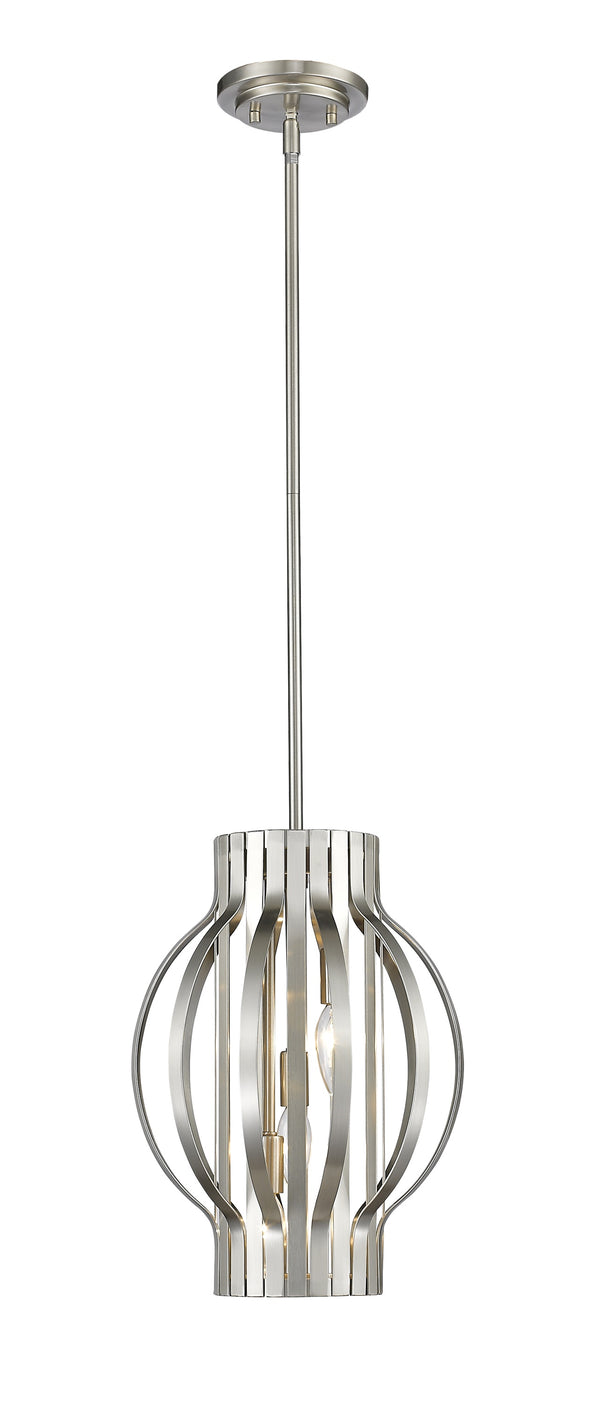 Moundou 3 Light Pendant in Brushed Nickel Finish