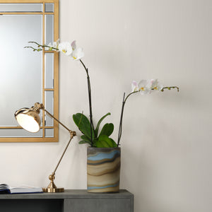 Terrene Hand Blown Decorative Glass Vase, Medium
