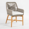 Marley Gray Dining Chair with Teak Wood & Olefin Fabric