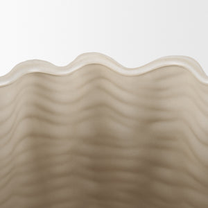 Velia Short Seashell Sculptural Cream Glazed Ceramic Vase