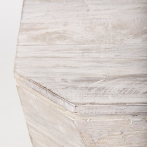 Esagono Octagonal Reclaimed Wood End/Side Table w/ Storage