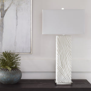 Pillar White Marble Table Lamp
