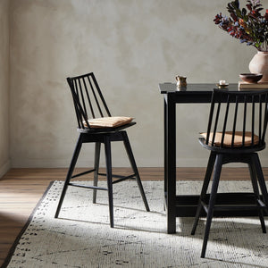 Lewis Swivel Bar + Counter Stool - Whiskey Saddle