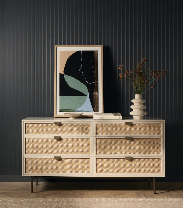 Luella 6 Drawer Dresser In Matte Alabaster