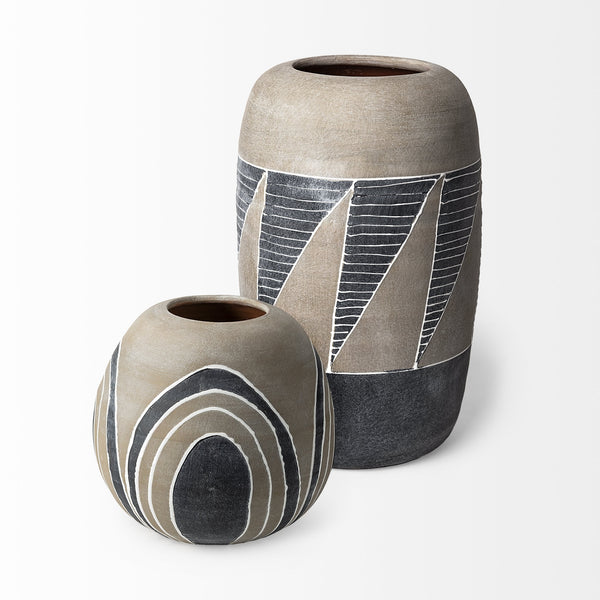 Cove Grey/Brown Ceramic Vase