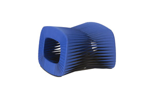Seat Belt Ottoman, Blue/Black