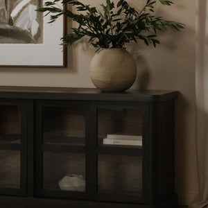 Mona Sideboard with Glass Doors in Black