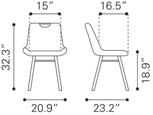 Tyler Dining Chair (Set of 2) Brown