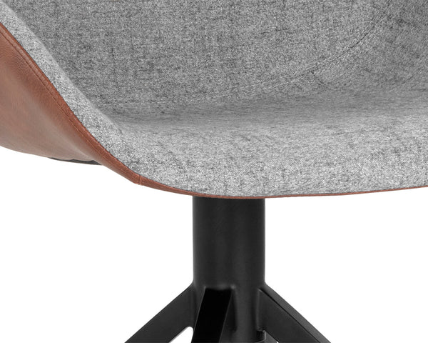 MCCOY SWIVEL DINING CHAIR - NOVEMBER GREY / CINNAMON BROWN