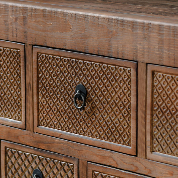 Lahey Solid Wood Console Table - Mission Brown